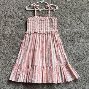 Crewcuts Pink and White Striped Kids Dress